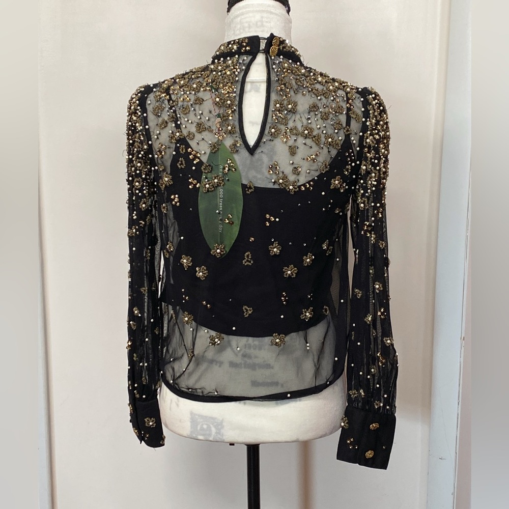 FARM Rio Embroidered Bubble Tulle Blouse size XS - Picture 7 of 15